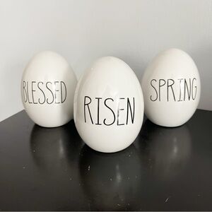 White Ceramic Rae Dunn Easter Eggs